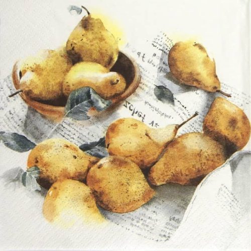 Paper Napkin yellow pears in bowl