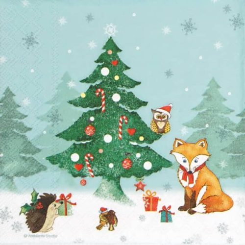 Paper Napkin Christmas Forest and animals