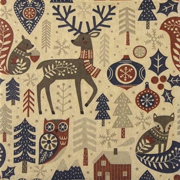 Paper Napkin Christmas Scandi Pattern