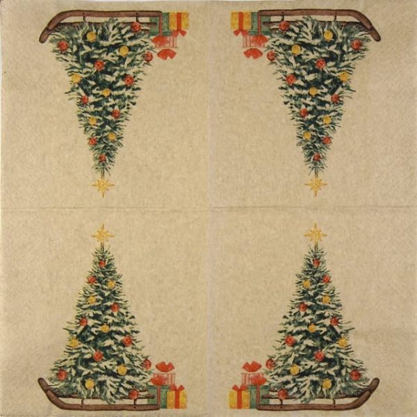 Paper Napkin ChristmasTree on Sledge