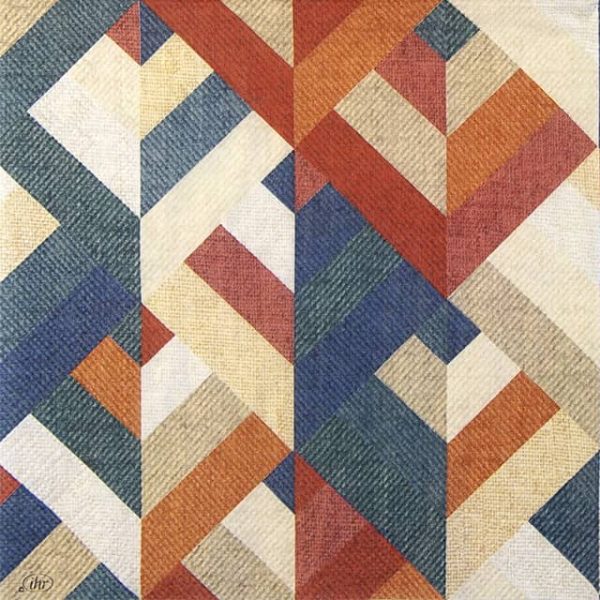 Paper Napkin Simple Geometric Patterns blue terracotta