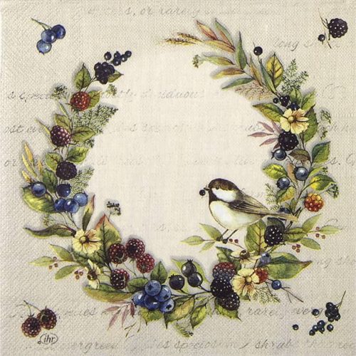 Paper Napkin Autumns Fruits cream