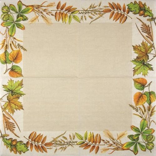 Paper Napkin Autumn Leaves Frame