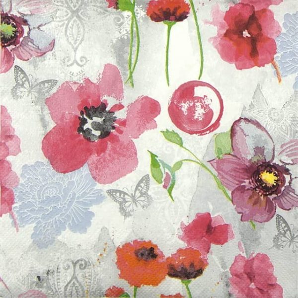 Paper Napkin Blurred Graphic Flowers