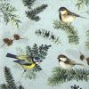 Paper Napkin Winter birds light blue