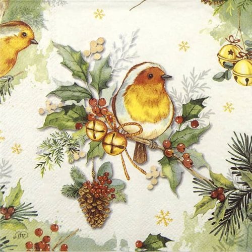 Paper Napkin Christmas Robins