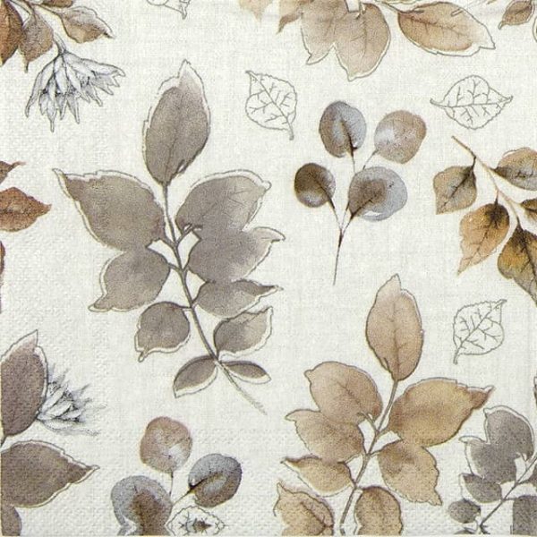 Cocktail Decoupage Napkin Woodland Leaves nature