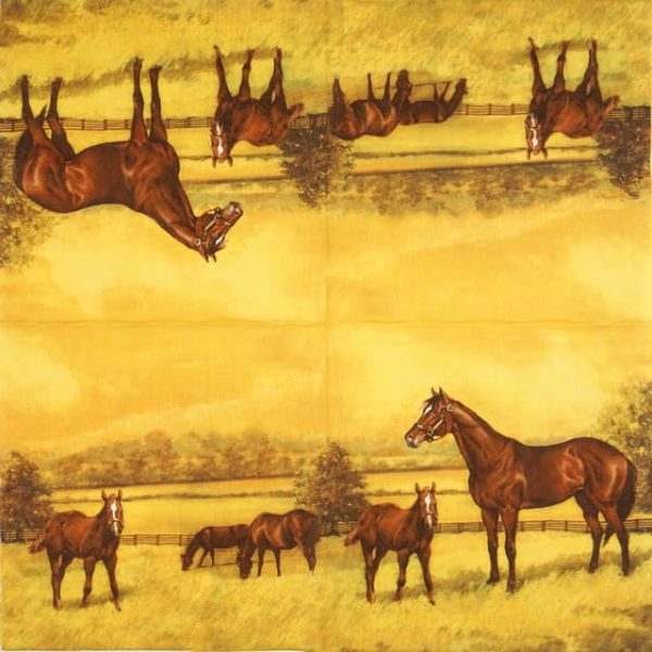 Single Paper Napkin - Mare with a Colt Painting - Image 2