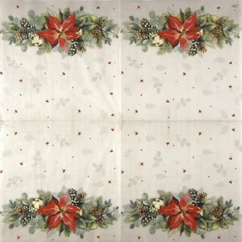 Paper Napkin Poinsettia Christmas Garland