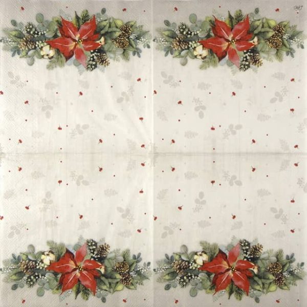 Paper Napkin Poinsettia Christmas Garland