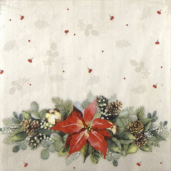 Paper Napkin Poinsettia Christmas Garland