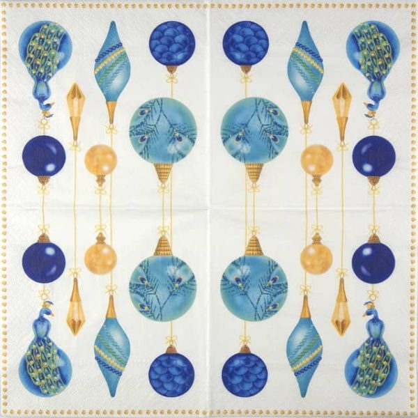 Paper Napkin turquoise Christmas ornaments