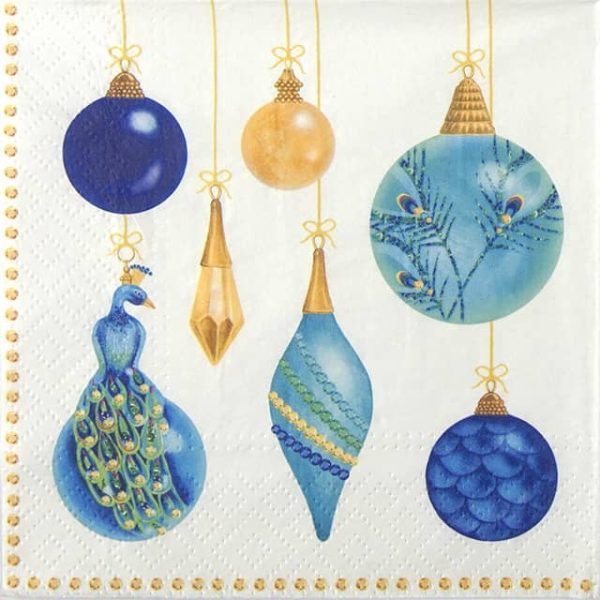 Paper Napkin turquoise Christmas ornaments