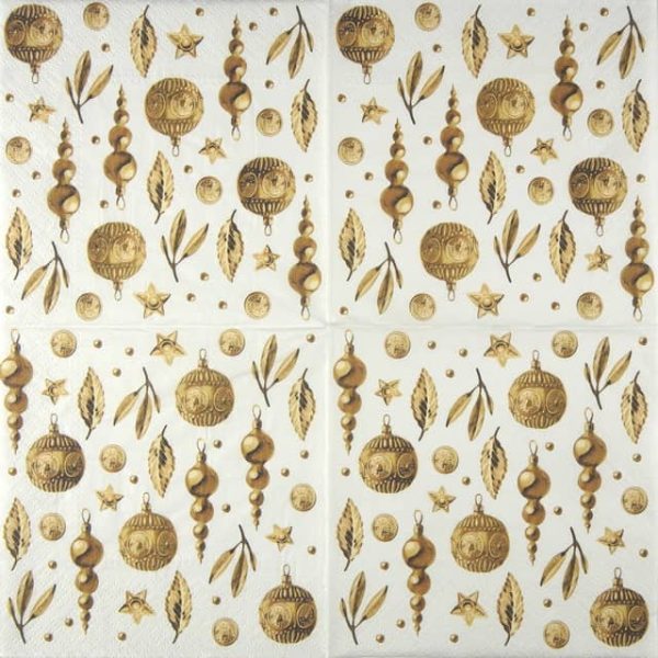 Paper Napkin Golden Christmas Ornaments