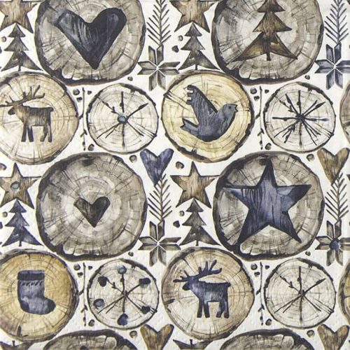 Paper Napkin Christmas Wooden Stamps
