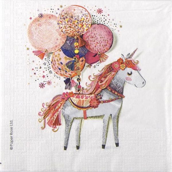 Paper Napkin Unicorn with ballons