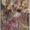 Rice Paper Decoupage Painted Coneflower