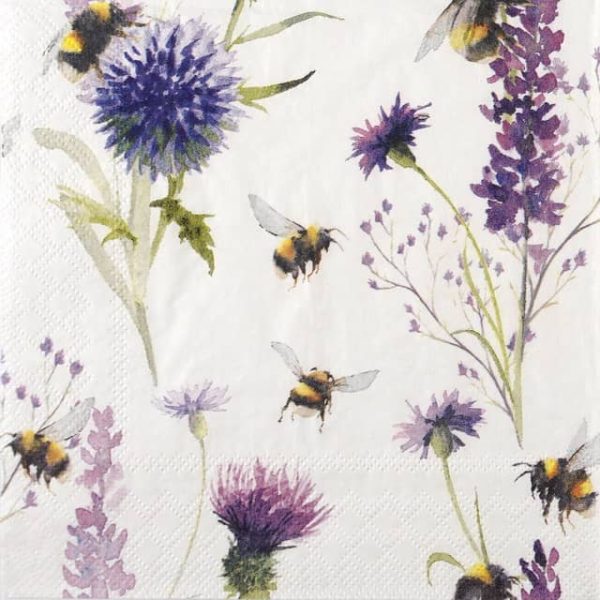 Paper Napkin Bumblebees in the Meadow