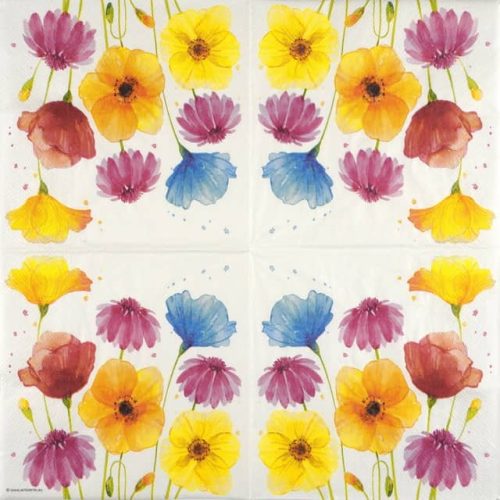 Paper Napkin Colourful Summer Flowers