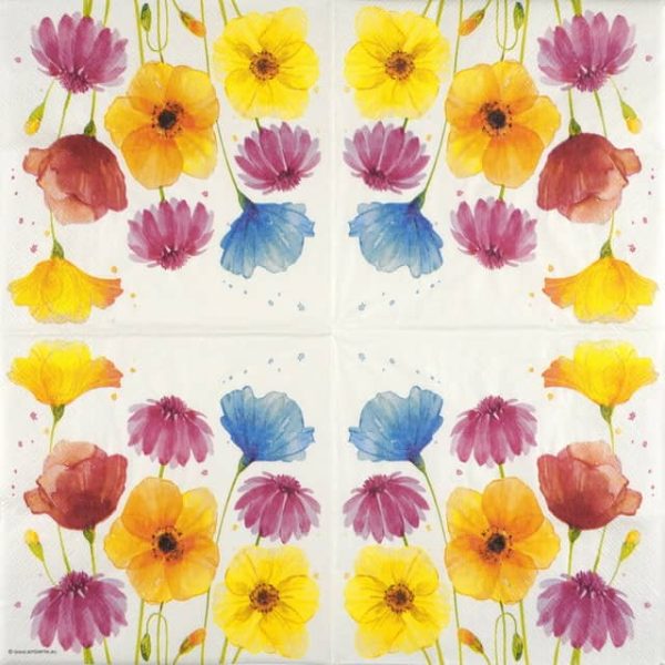 Paper Napkin Colourful Summer Flowers