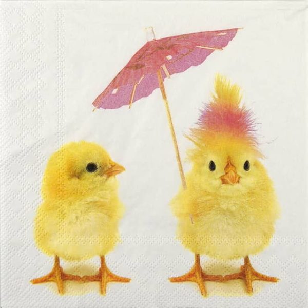 Single Decoupage Napkin - Easter Chicks