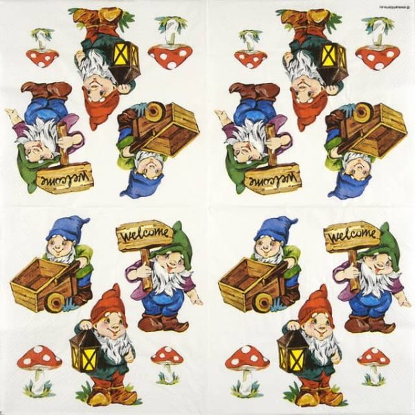 Paper Napkins - Garden Gnomes (20 pieces)