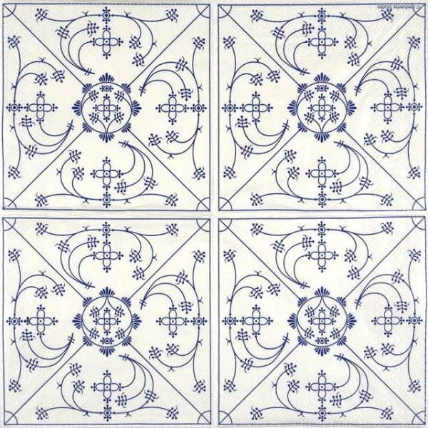 Paper Napkin blue tiles pattern