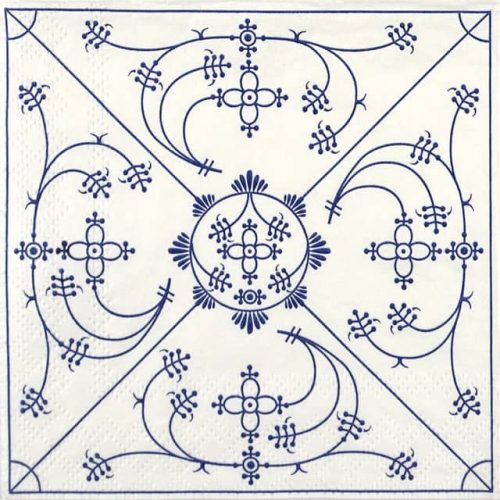 Paper Napkin blue tiles pattern