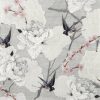 Paper Napkin Oriental Flowers Grey