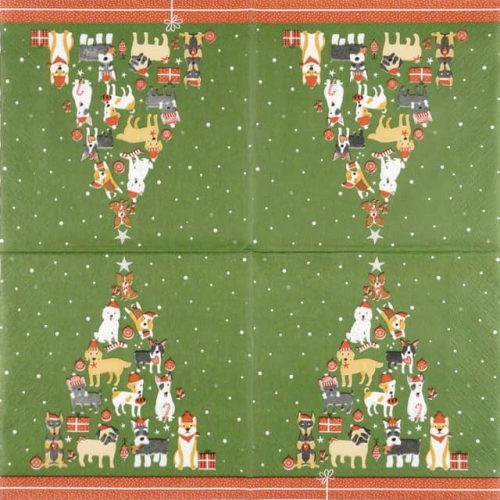 Paper Napkin - Christmas Dogs