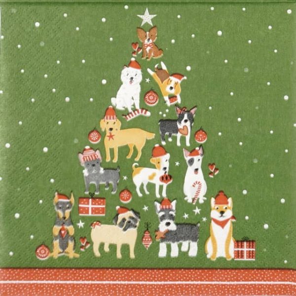 Paper Napkin - Christmas Dogs