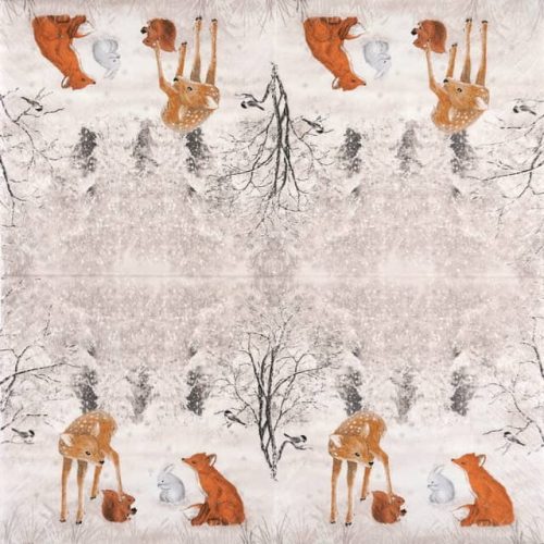 Paper Napkin - Winter Forest and Animals