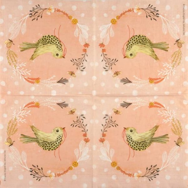 Single Decoupage Napkin - Katherine Quinn: Bird Romance