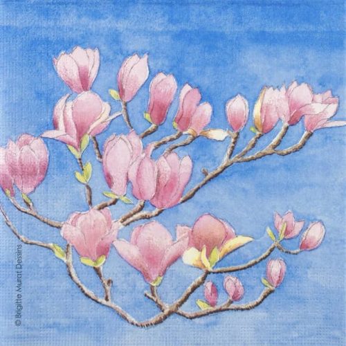 Paper Napkins - Brigitte Murat: Magnolia (20 pieces)