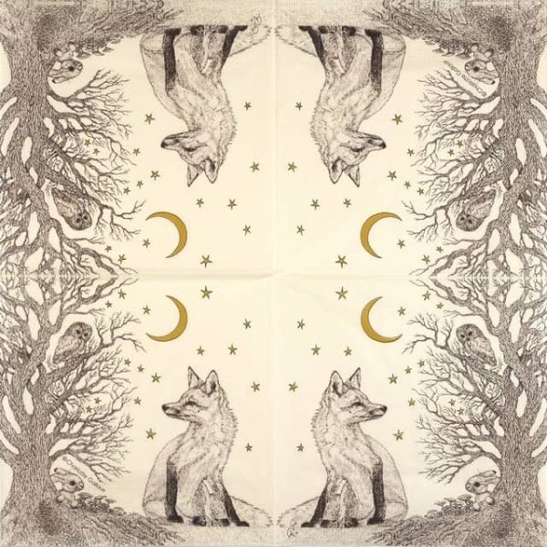 Paper Napkin - Orion fox in the night