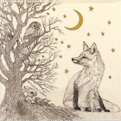 Paper Napkin - Orion fox in the night