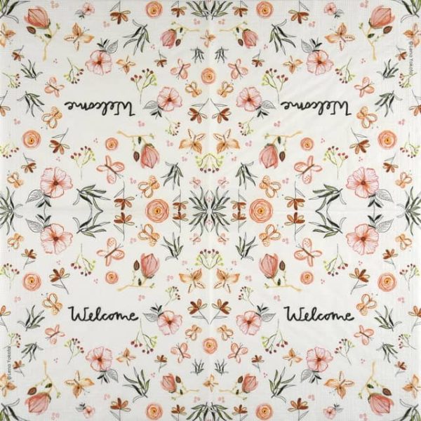 Single Decoupage Napkin - Lena Yokota: Welcome