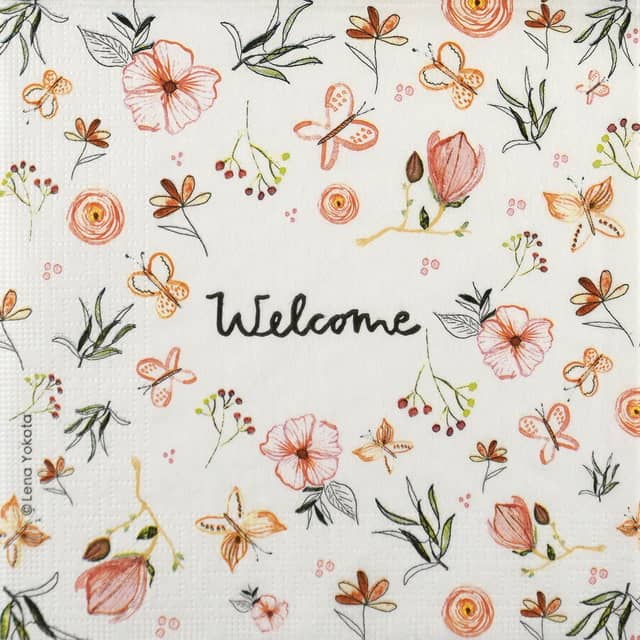 Single Decoupage Napkin - Lena Yokota: Welcome