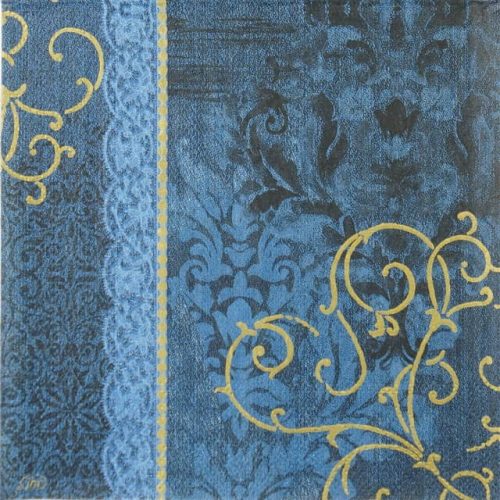 Paper Napkin - Ornaments blue gold