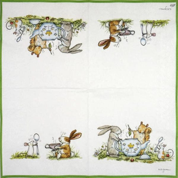 Single Decoupage Napkin - Anita Jeram: Tea Party