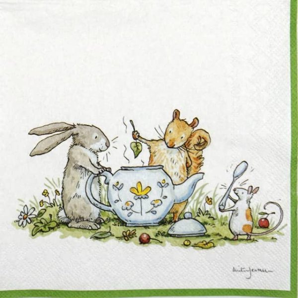 Single Decoupage Napkin - Anita Jeram: Tea Party