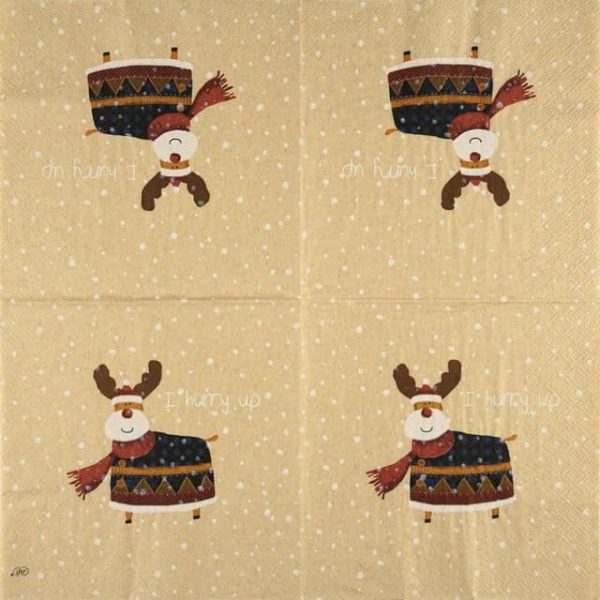 Paper Napkin - Rudolph red