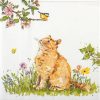 Single Decoupage Napkin - Carola Pabst: Cat & Bird