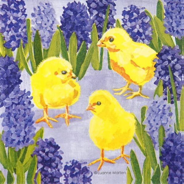 Paper Napkin Chicks in Hyacinth