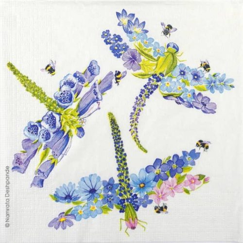 Single Decoupage Napkin - Namrata Deshpande: Dragonfly Fleurettes