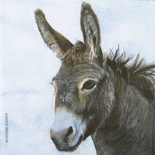 Single Decoupage Napkin - KristineAndrea: Honkey the Donkey