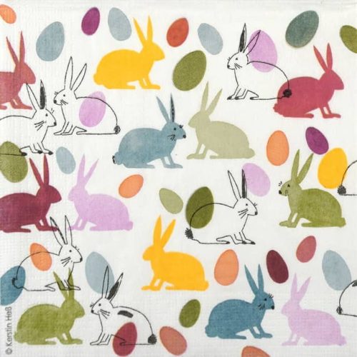 Paper Napkin - Rabbits and Eggs