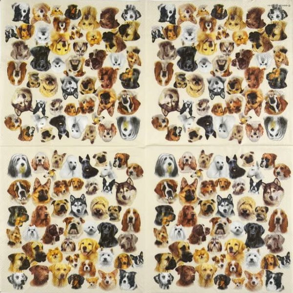 Paper Napkins - Collection Of Dogs (20 pieces)