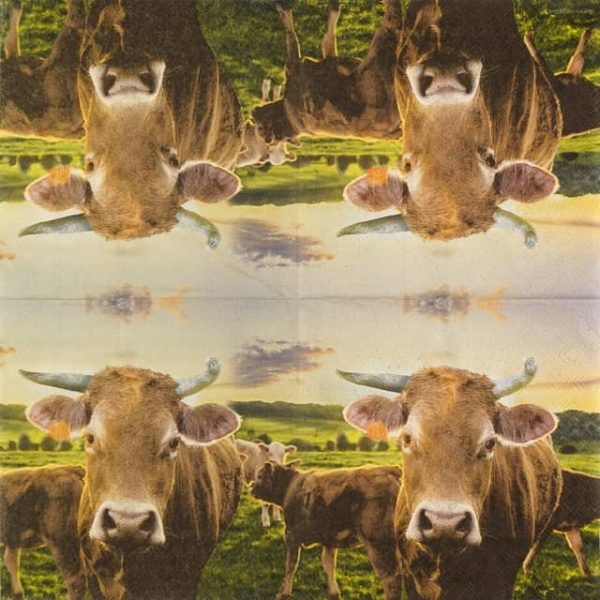 Paper Napkins - Cow In Sunset (20 pieces)