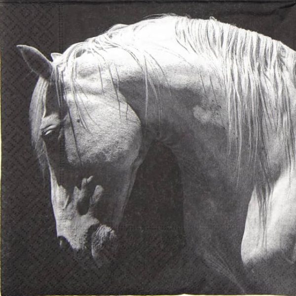 Single Decoupage Napkin - Grey Horse